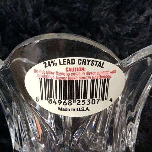 3 Lead Crystal 24% Votive Candle Holder Flower Petal Shaped Made in the USA - Picture 9 of 9